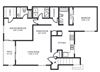 2x2a floor plan at Mission Palms Apartments in Tucson, AZ